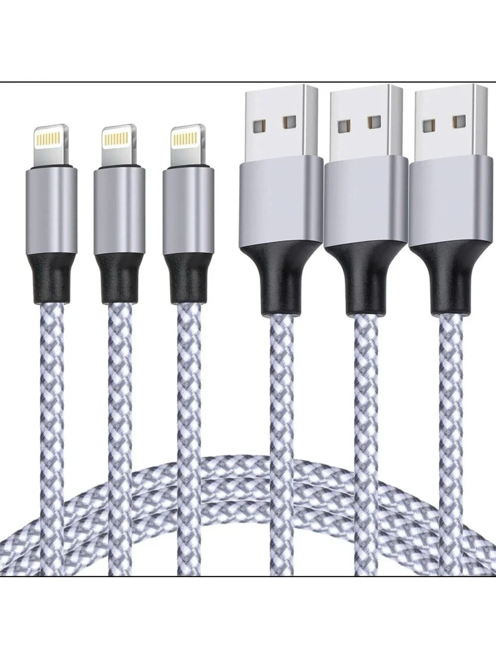 TAKAGI [Apple Mfi Certified] Iphone Charger, Lightning Cable 3PACK 6FT Nylon
